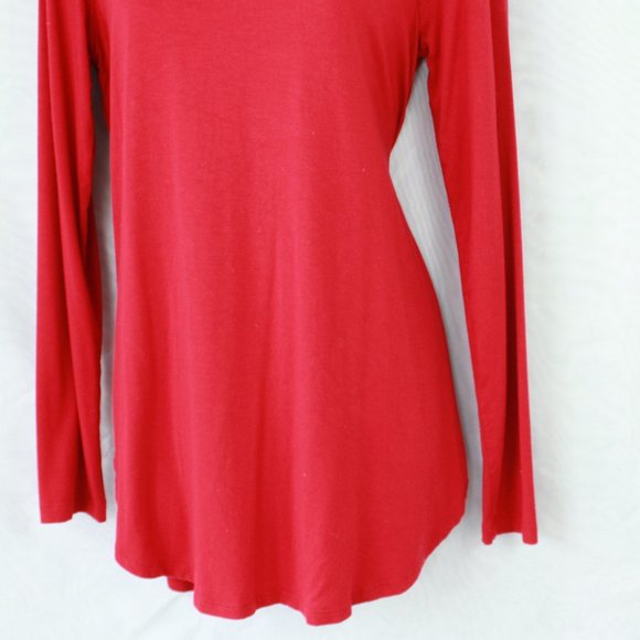 Karen Kane Red Turtle Neck Tunic Dress Long Sleeve - Picture 3 of 6